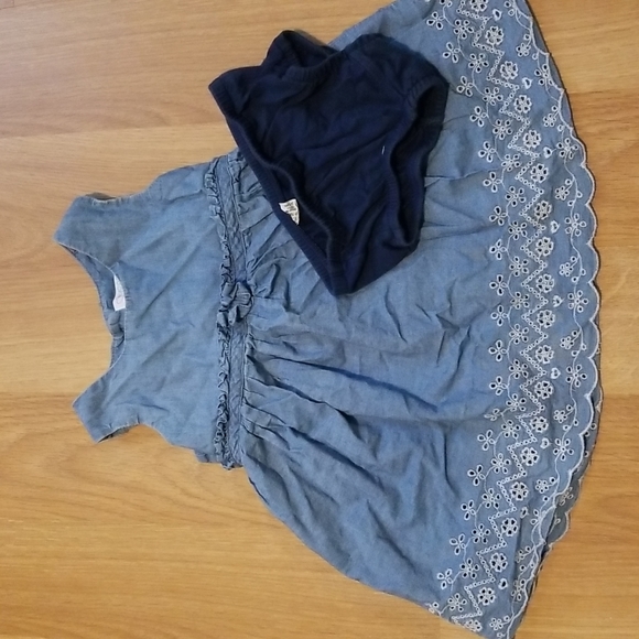 Children's Place blue denim dress and bloomers size 12-18M EUC - Picture 8 of 8
